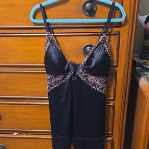 Auden Plus Size Black and Pink Lace Chemise Size XL